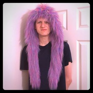 Fuzzy, Furry Winter Rainbow Hat